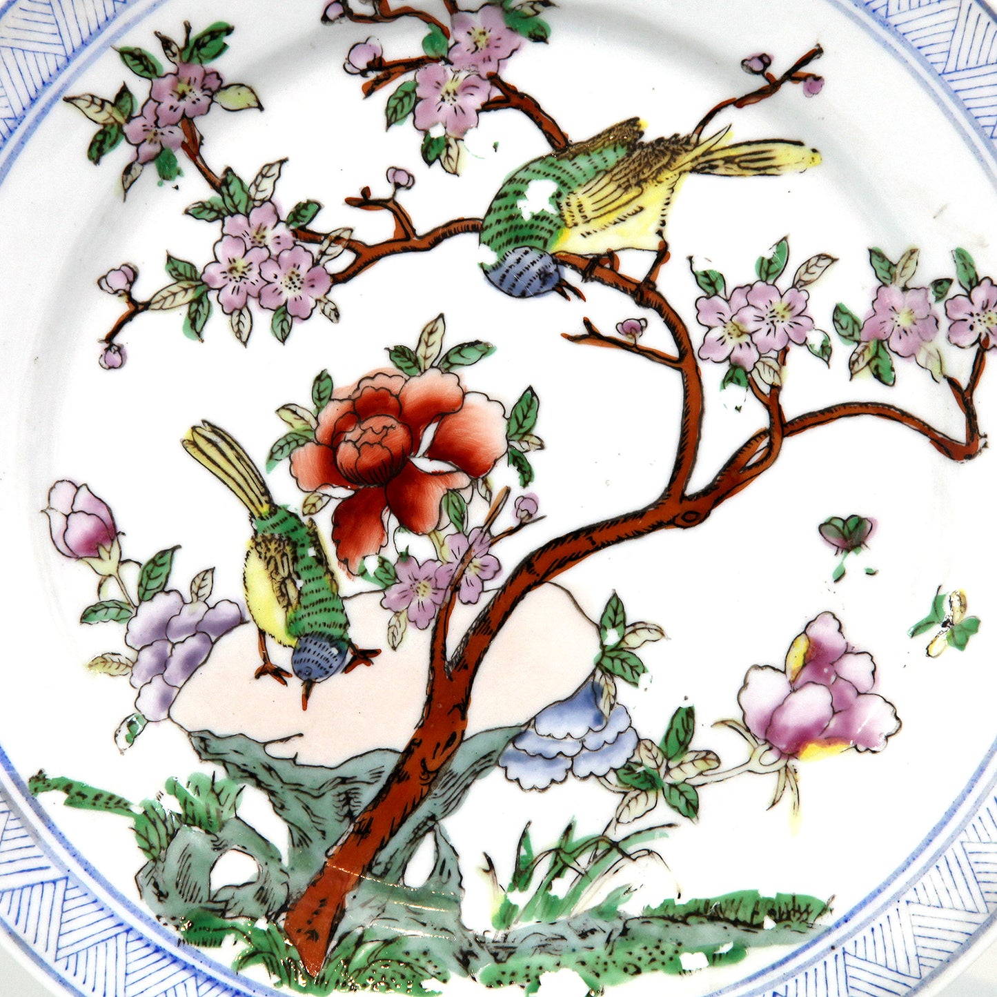絵皿 「花鳥報春」の優雅であざやかな風景画皿