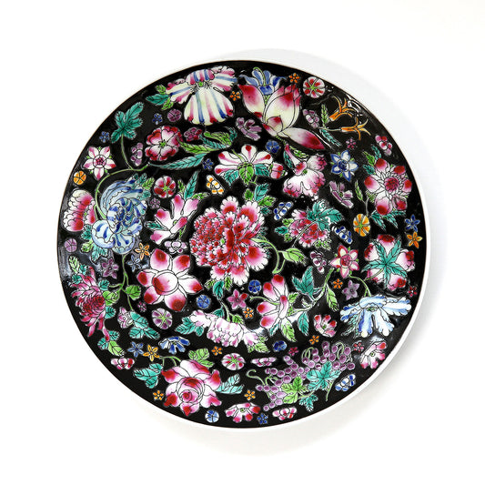 絵皿・牡丹や菊、バラ(深皿)