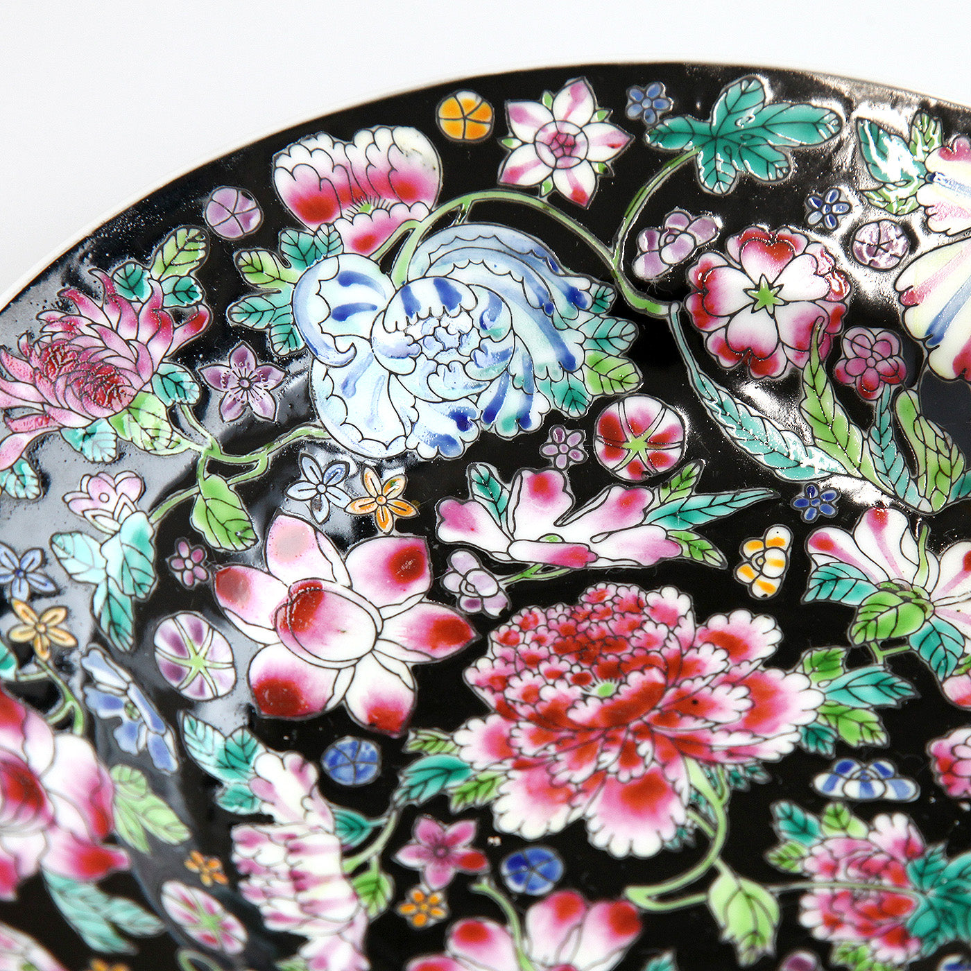 絵皿・牡丹や菊、バラ(深皿)