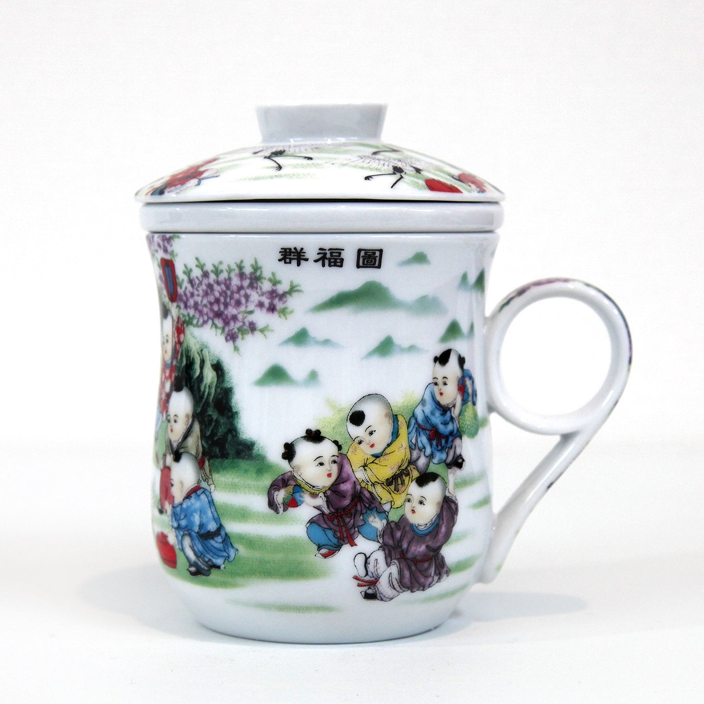子供柄のマグカップ 茶漉し付