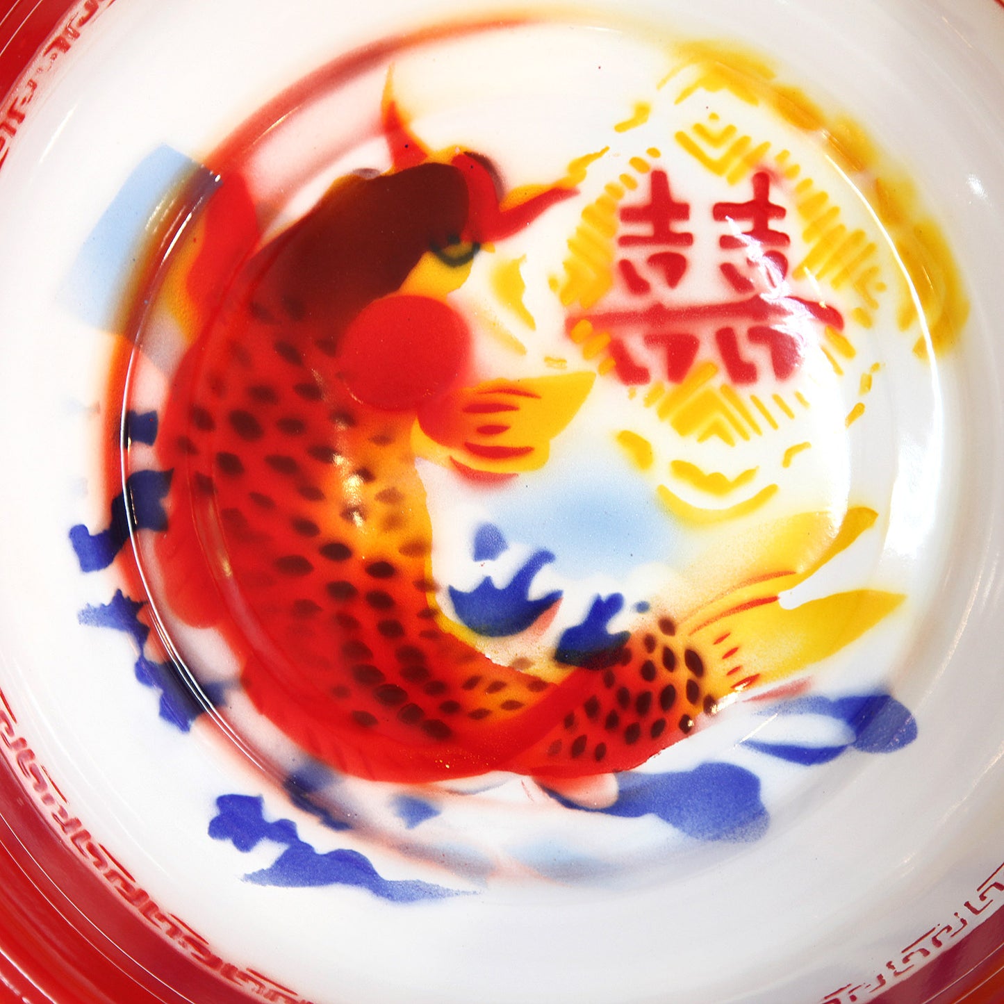 ホーロー洗面器(ダブルハピネスと魚)