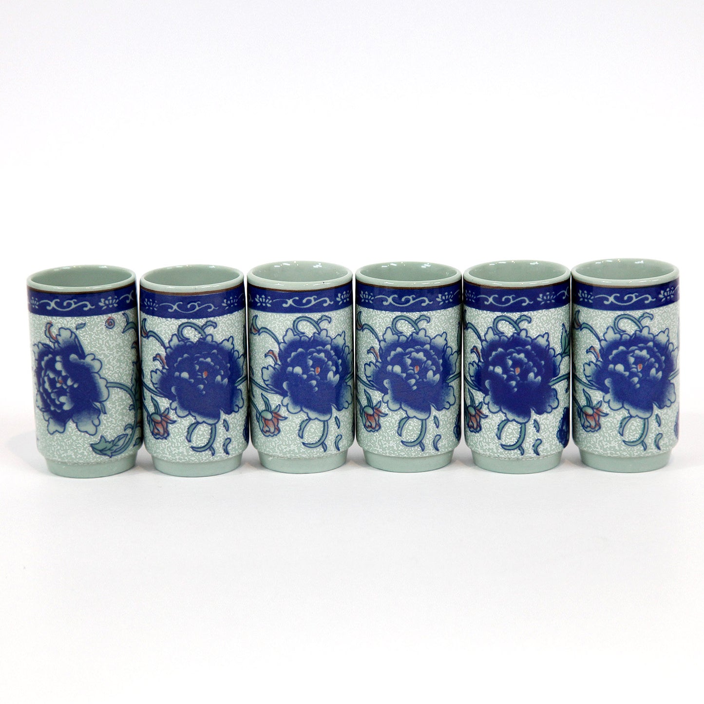 香杯・青い花6個セット