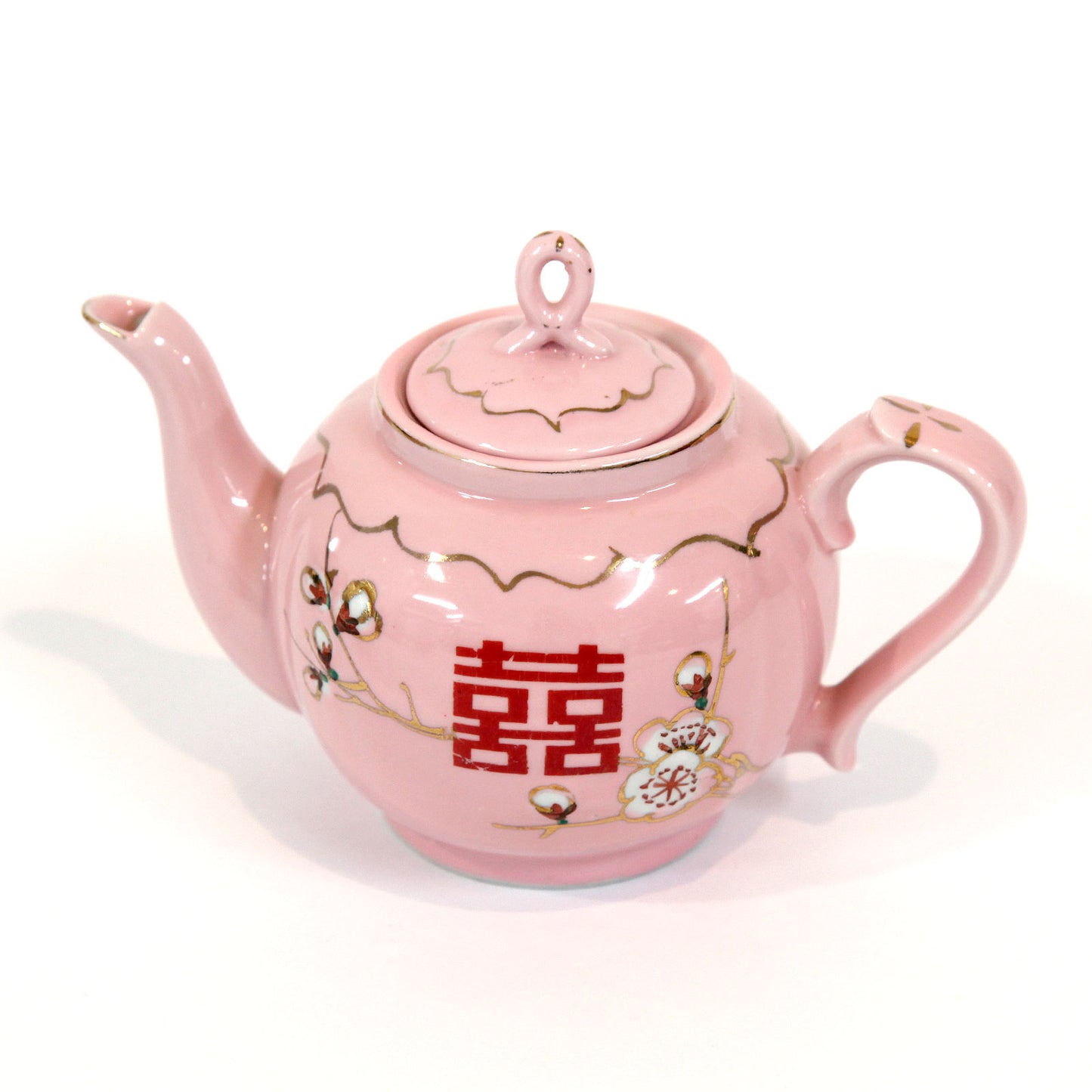 ダブルハピネスお茶セット|皿・茶壺・カップ4個付き