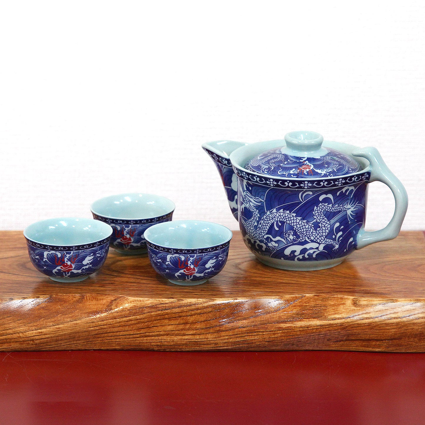 龍柄 急須、茶海&茶杯(8個)セット