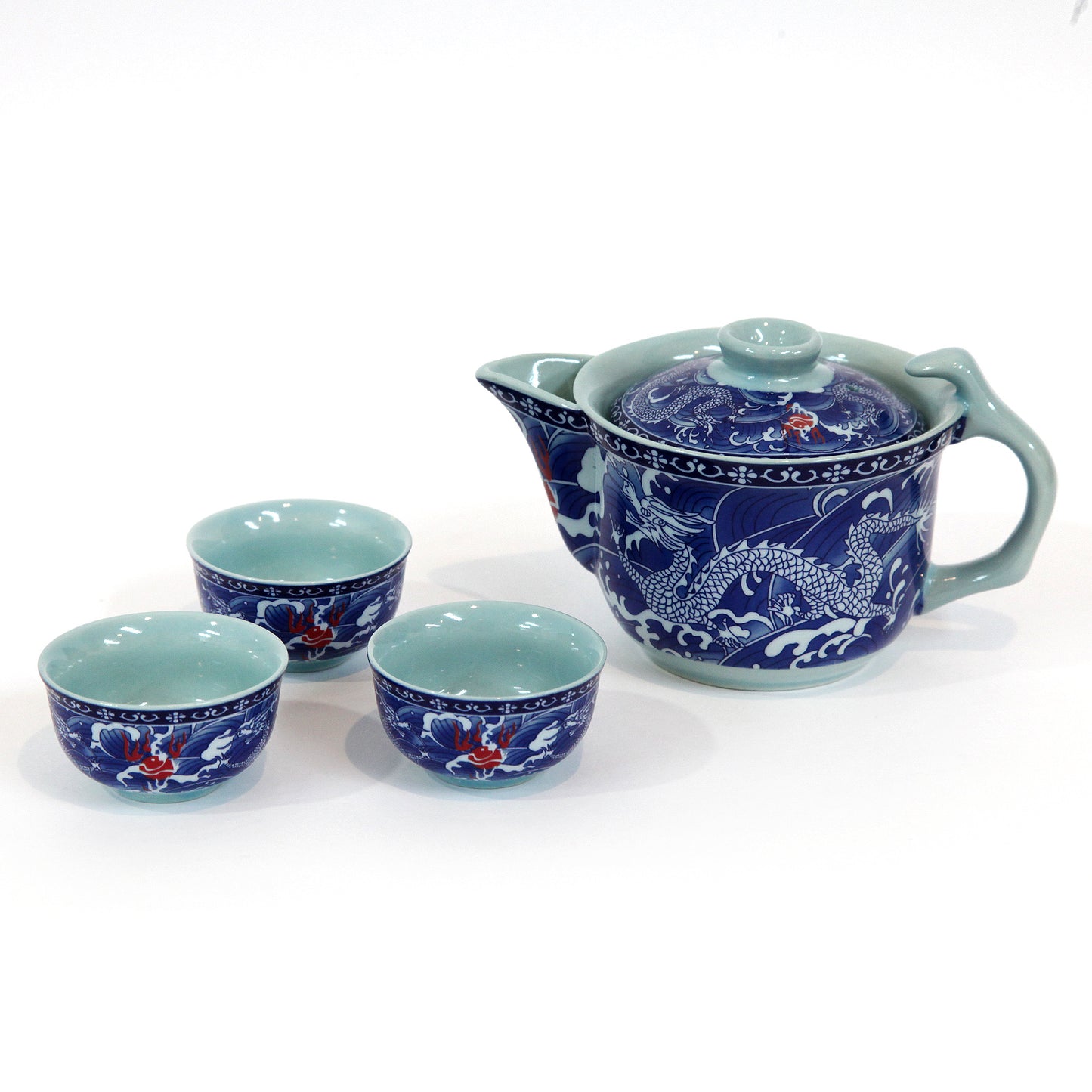 龍柄 急須、茶海&茶杯(8個)セット