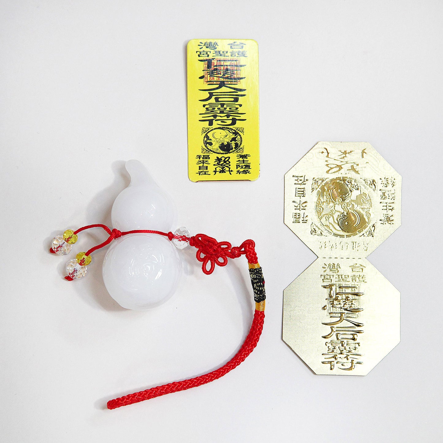 ガラス細工・ひょうたん中国結び(白色)