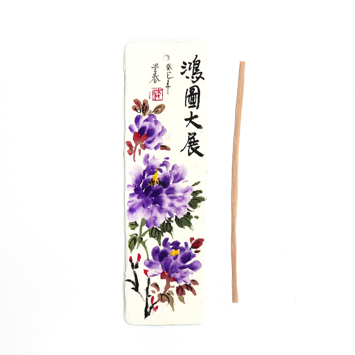 ハンドメイドのしおり・青い芍薬