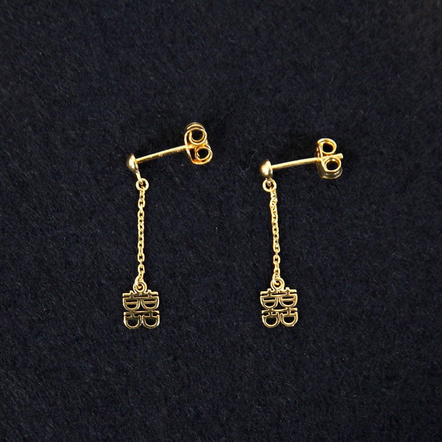 オリエンタルモチーフのピアス|ダブルハピネス(22K・1.55g)