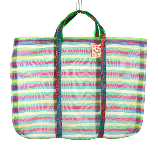 【台湾製】網エコバッグ|金獅牌(細ボーダー/細マチ)