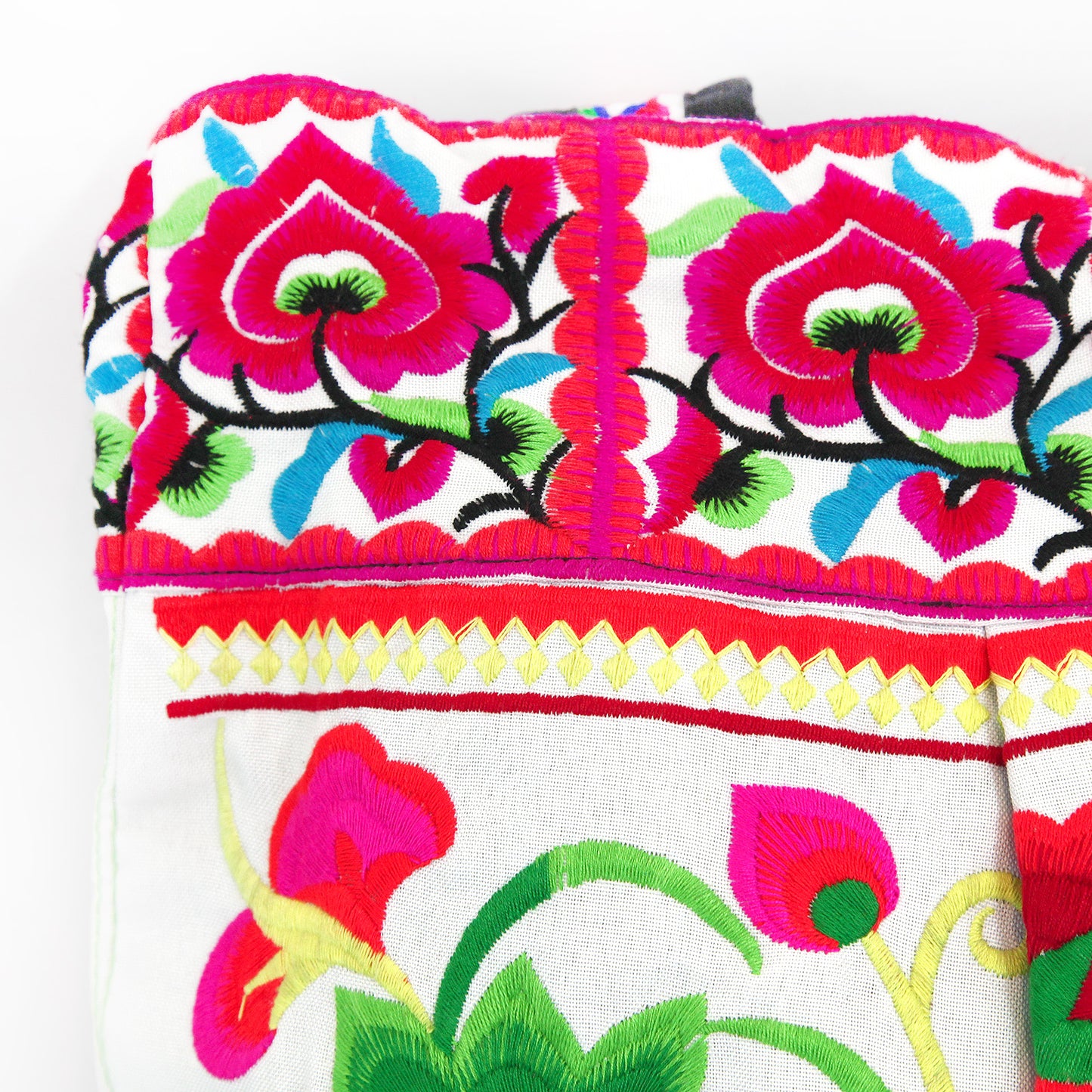 【タイ製】少数民族の刺繍バッグ(白)