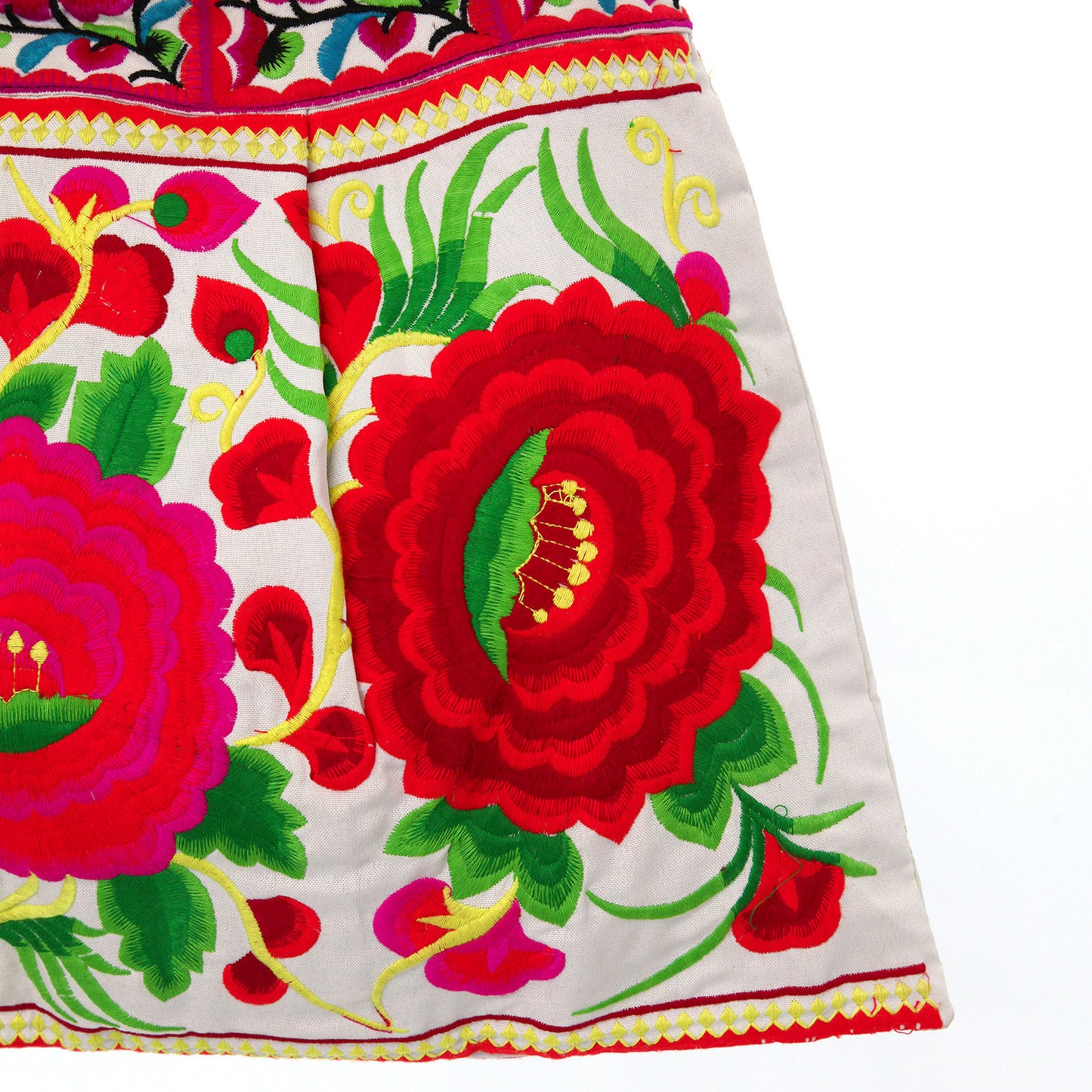 【タイ製】少数民族の刺繍バッグ(白)