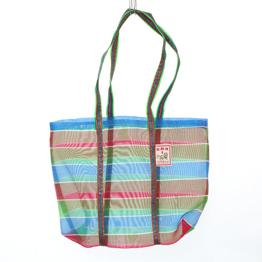 【台湾製】網エコバッグ|金獅牌(トリコロールカラー/細マチ/ショルダー)