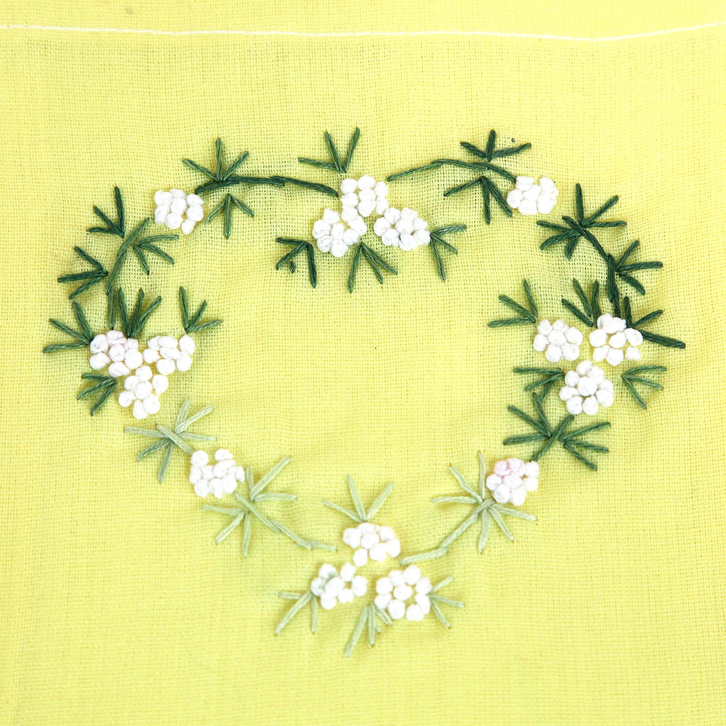 刺繍入り巾着(グリーン&イエロー)