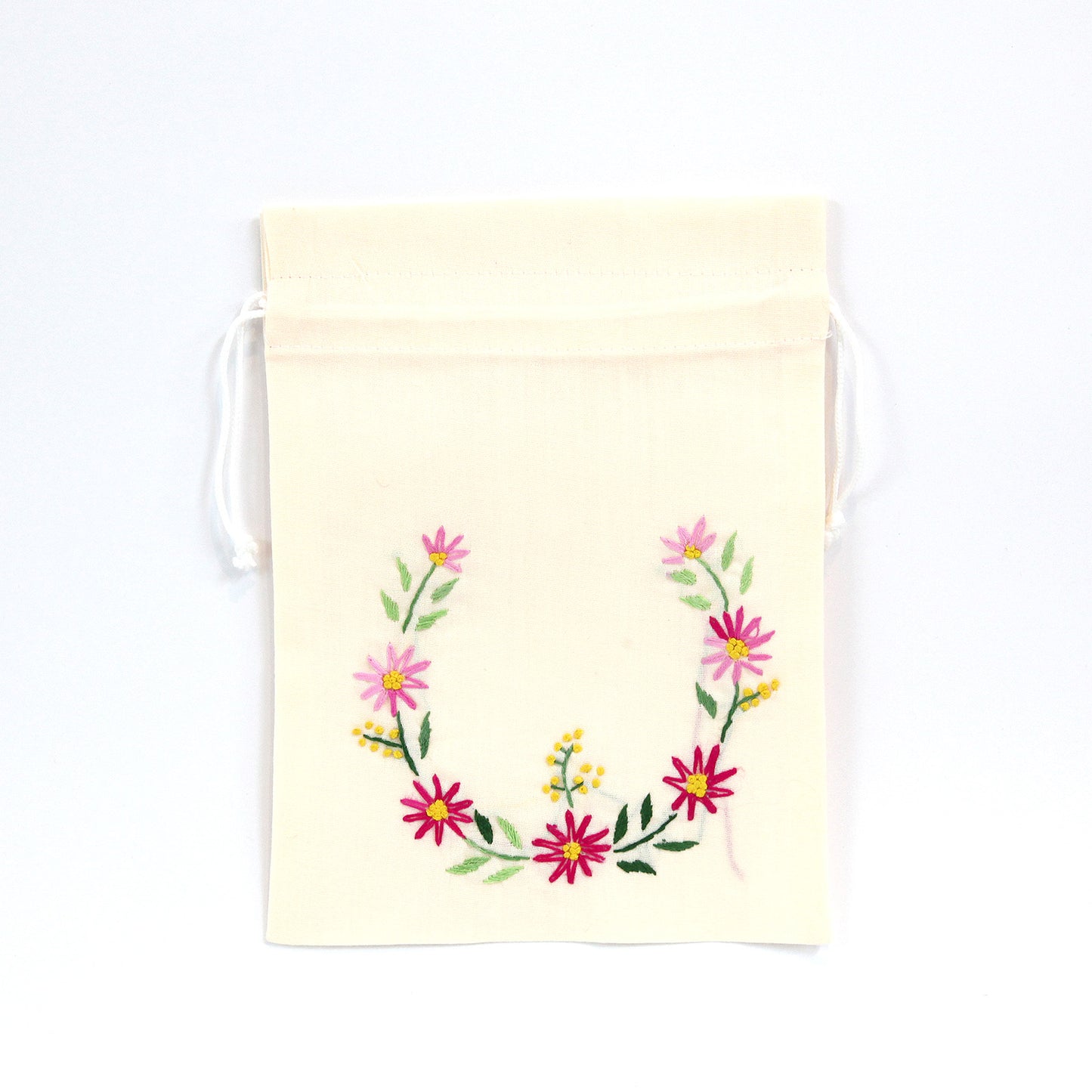 刺繍入り巾着(オレンジ)