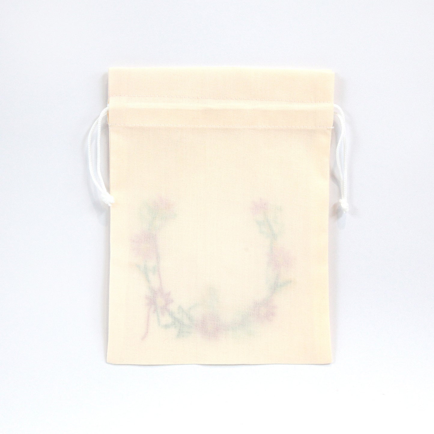 刺繍入り巾着(オレンジ)