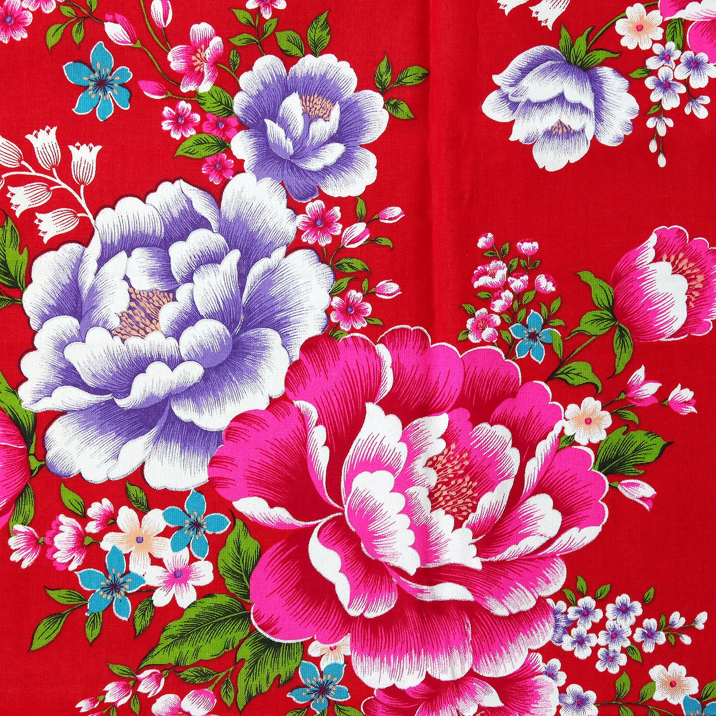 台湾花布・大輪牡丹(赤)