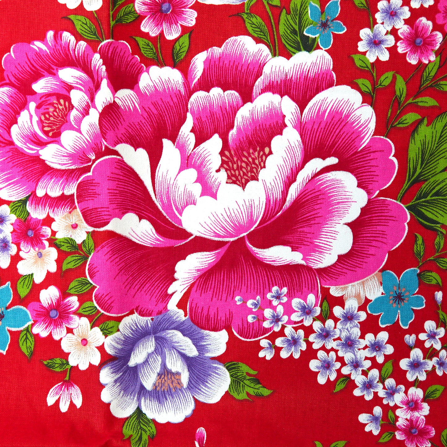 台湾花布・大輪牡丹(赤)