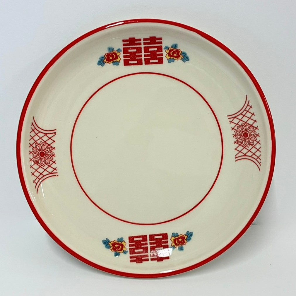 囍（ダブルハピネス）柄 中華食器 4点セット