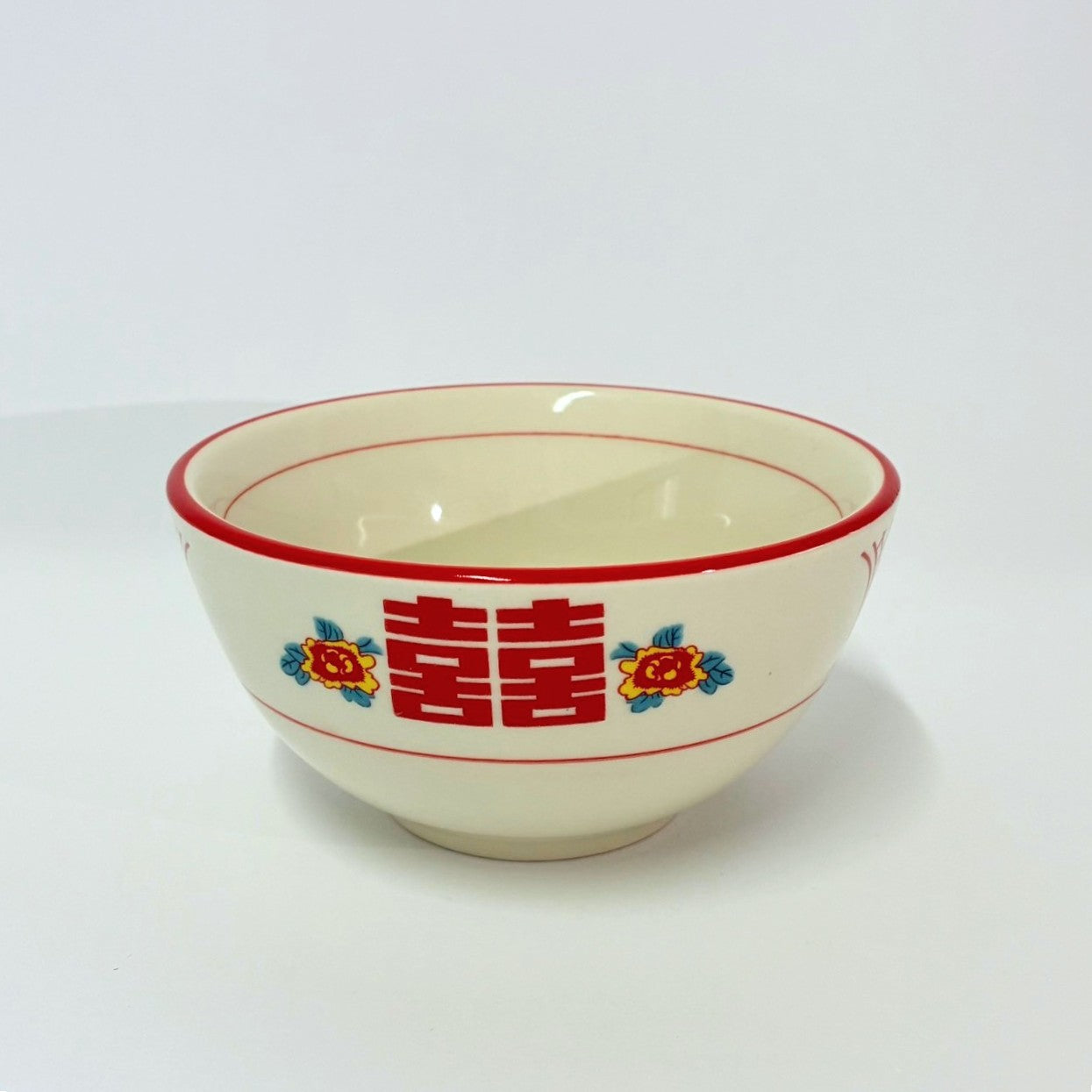 囍（ダブルハピネス）柄 中華食器 4点セット