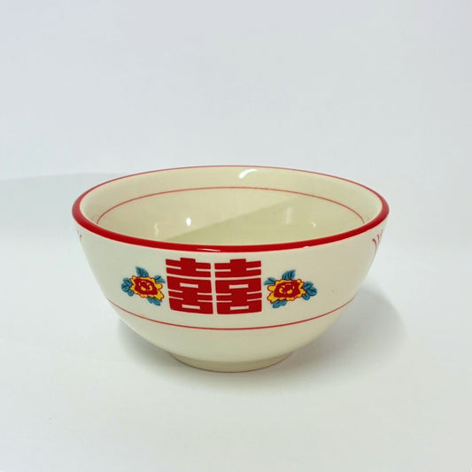 囍（ダブルハピネス）柄 中華食器 4点セット