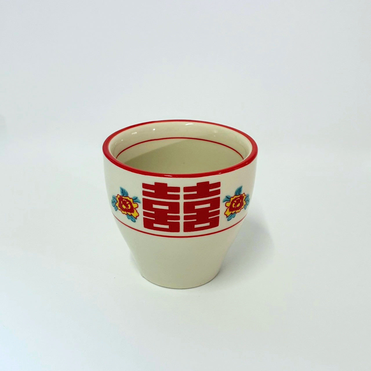 囍（ダブルハピネス）柄 中華食器 4点セット