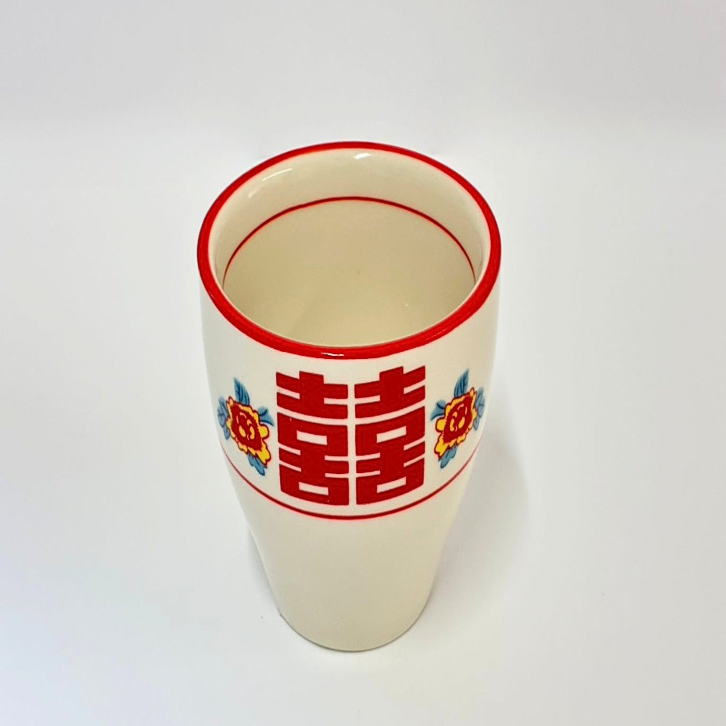 囍（ダブルハピネス）柄 中華食器 4点セット