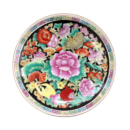 絵皿・牡丹や桃、ザクロ、葡萄