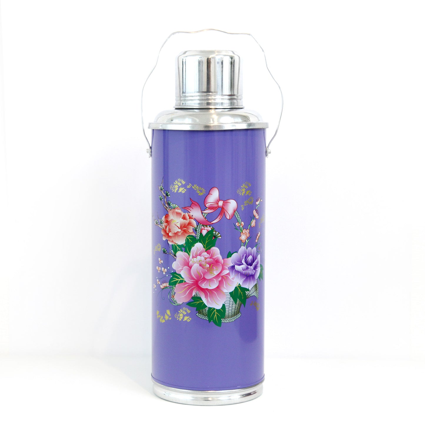 鉄製の水筒（紫・花）
