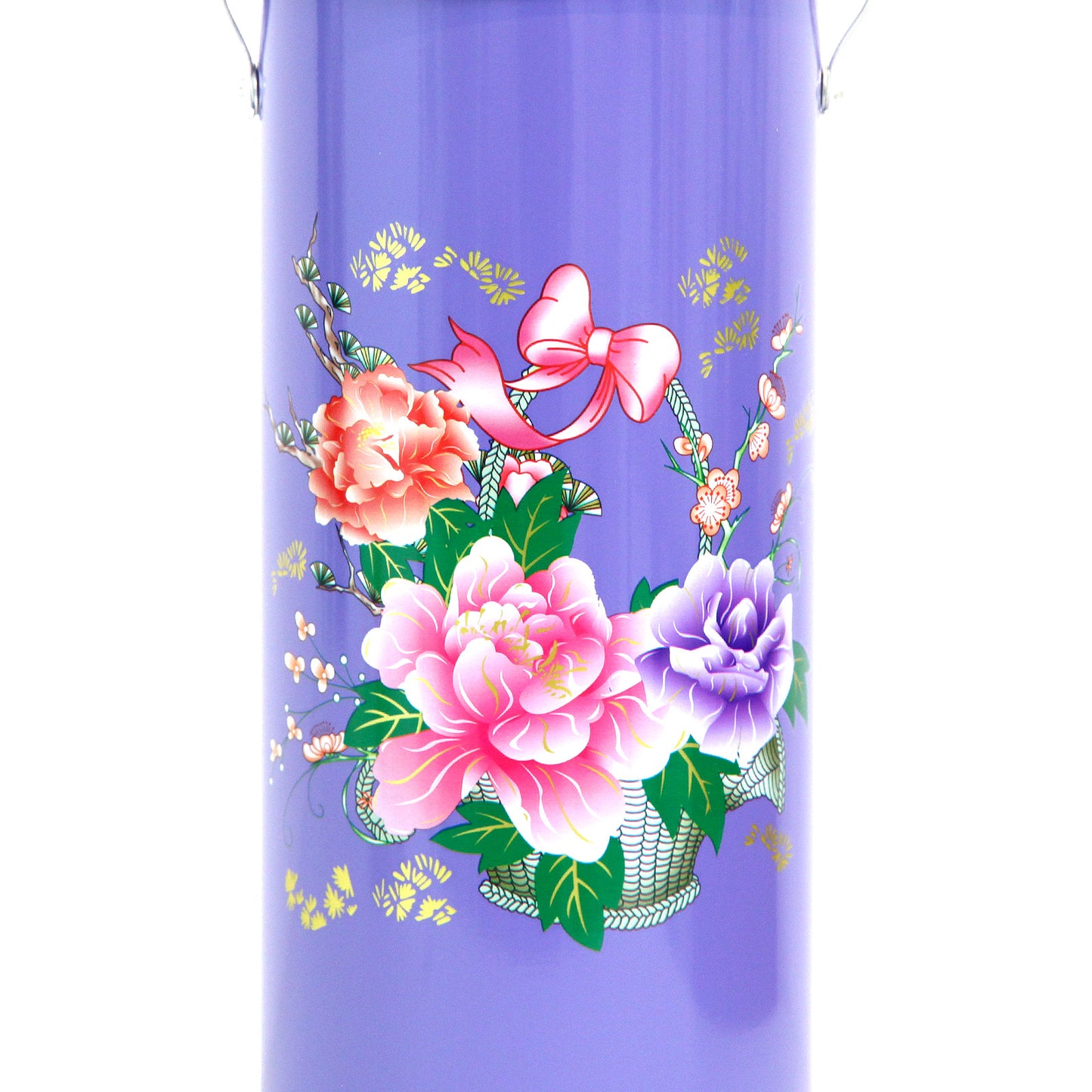 鉄製の水筒（紫・花）
