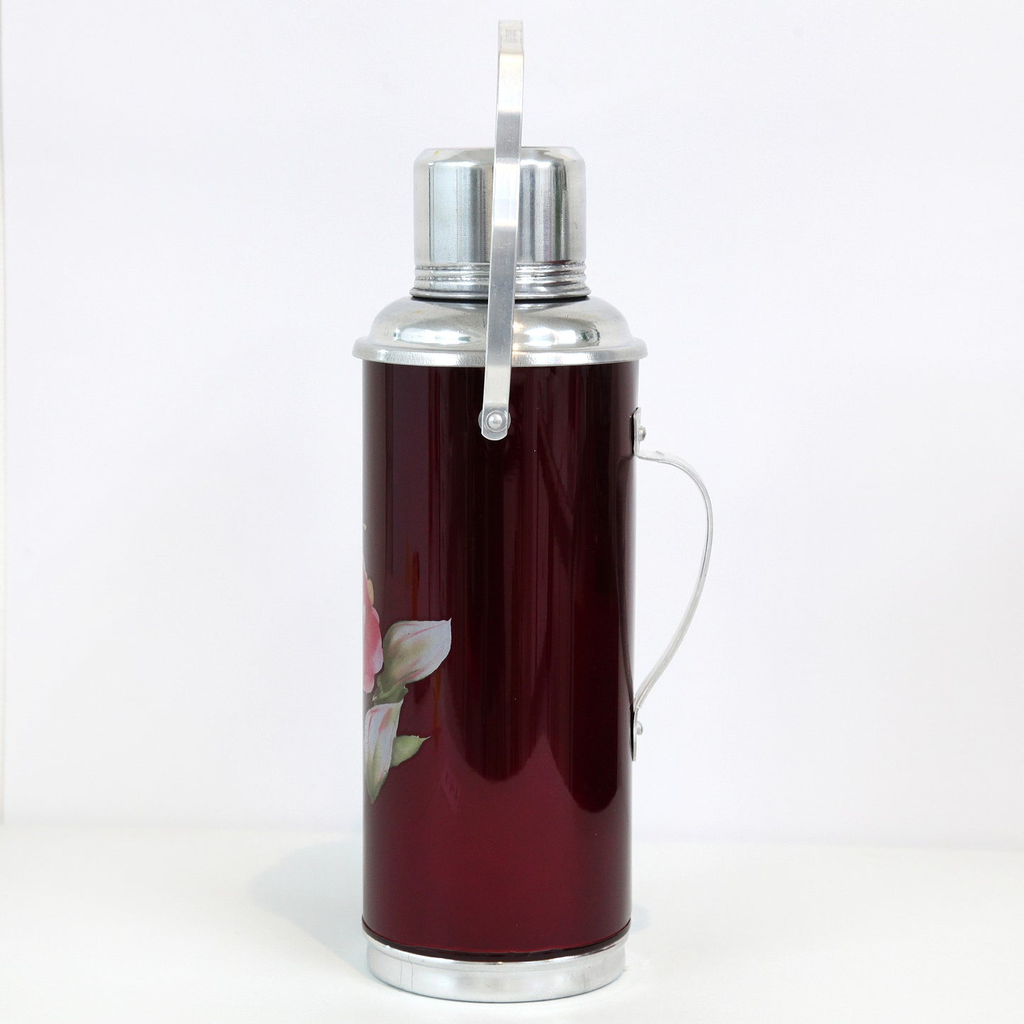 鉄製の水筒（ワインレッド・花）