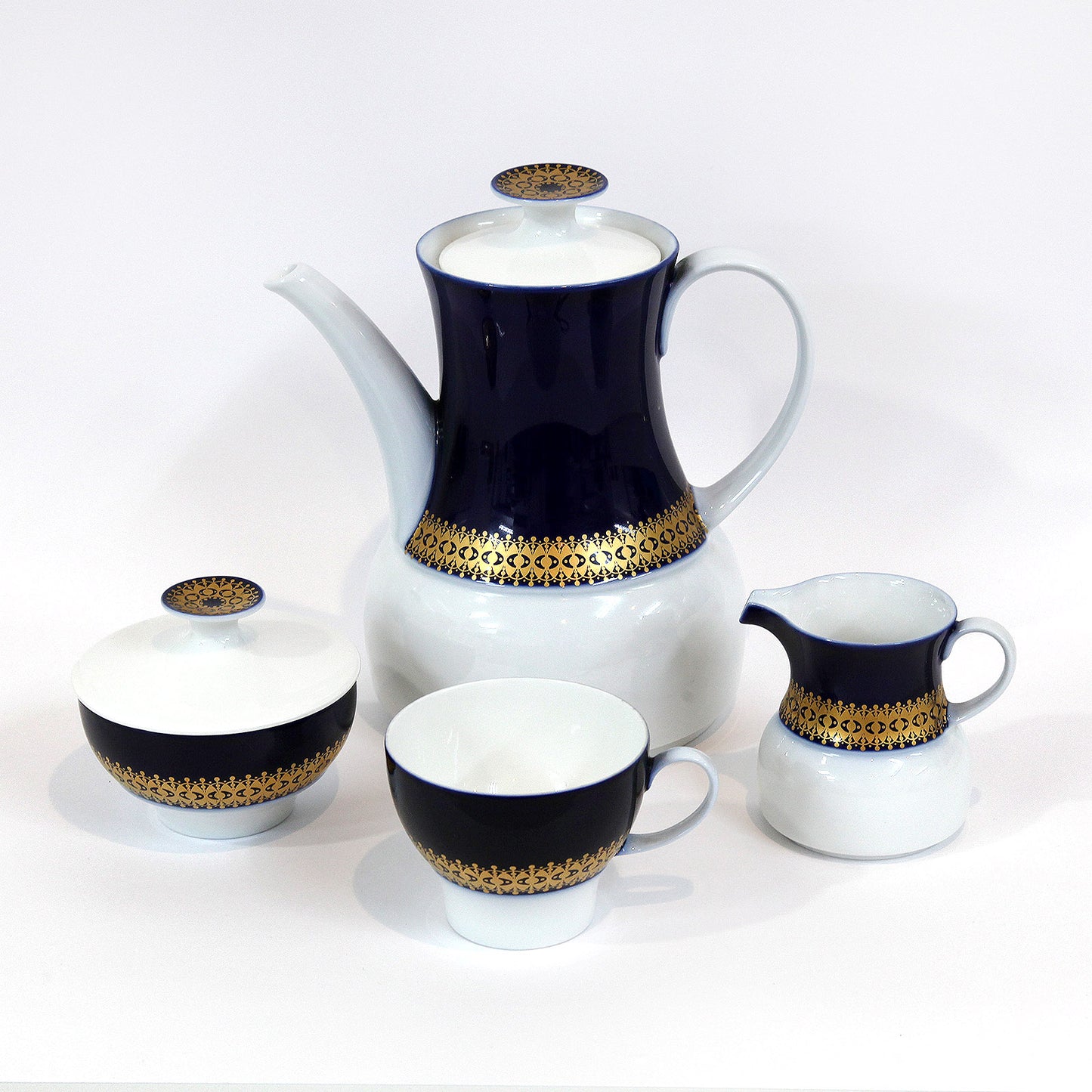 Vintage Thomas社・Cobalt Gold Coffer/Tea Set 4点【ヴィンテージ】