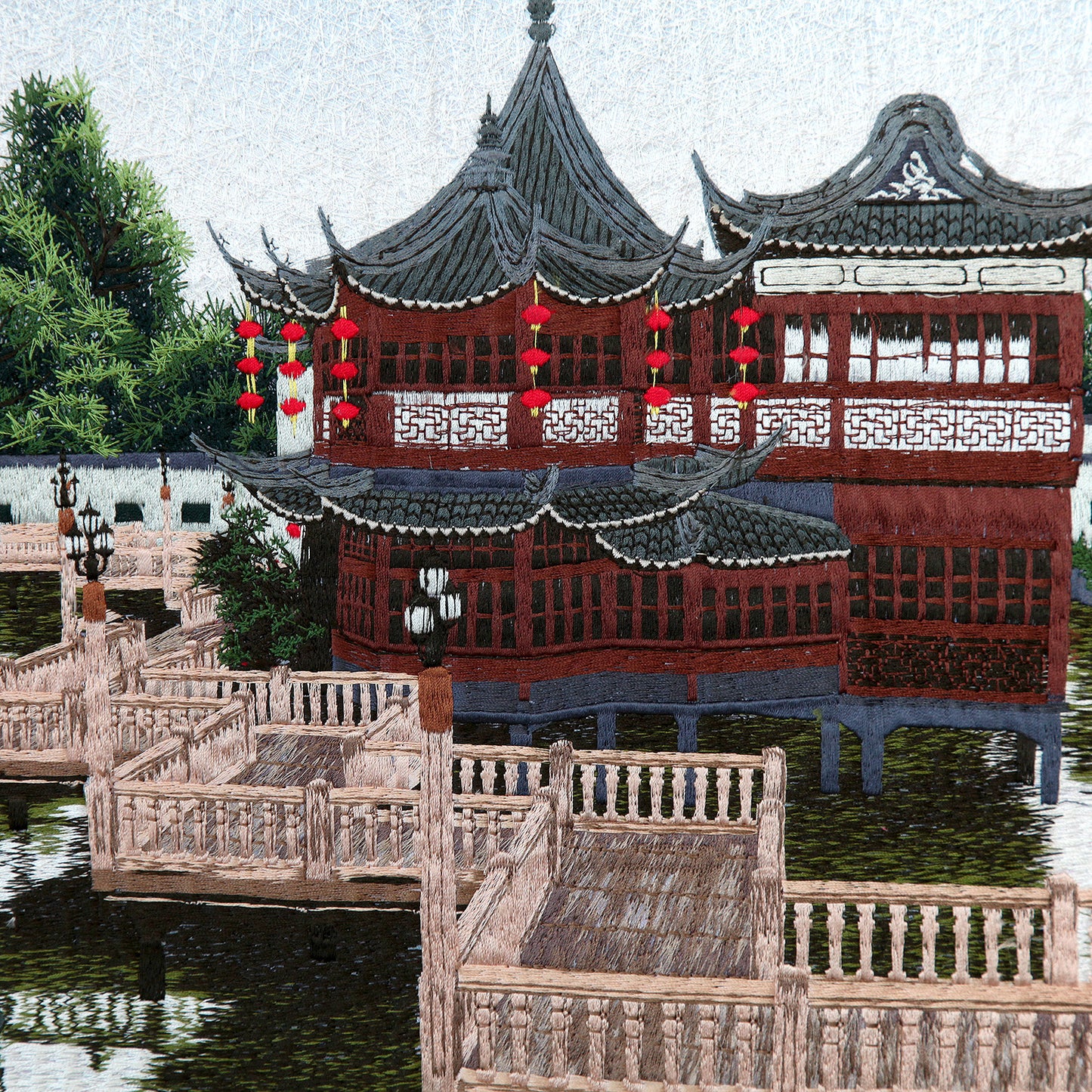 中国刺繍絵（布製）