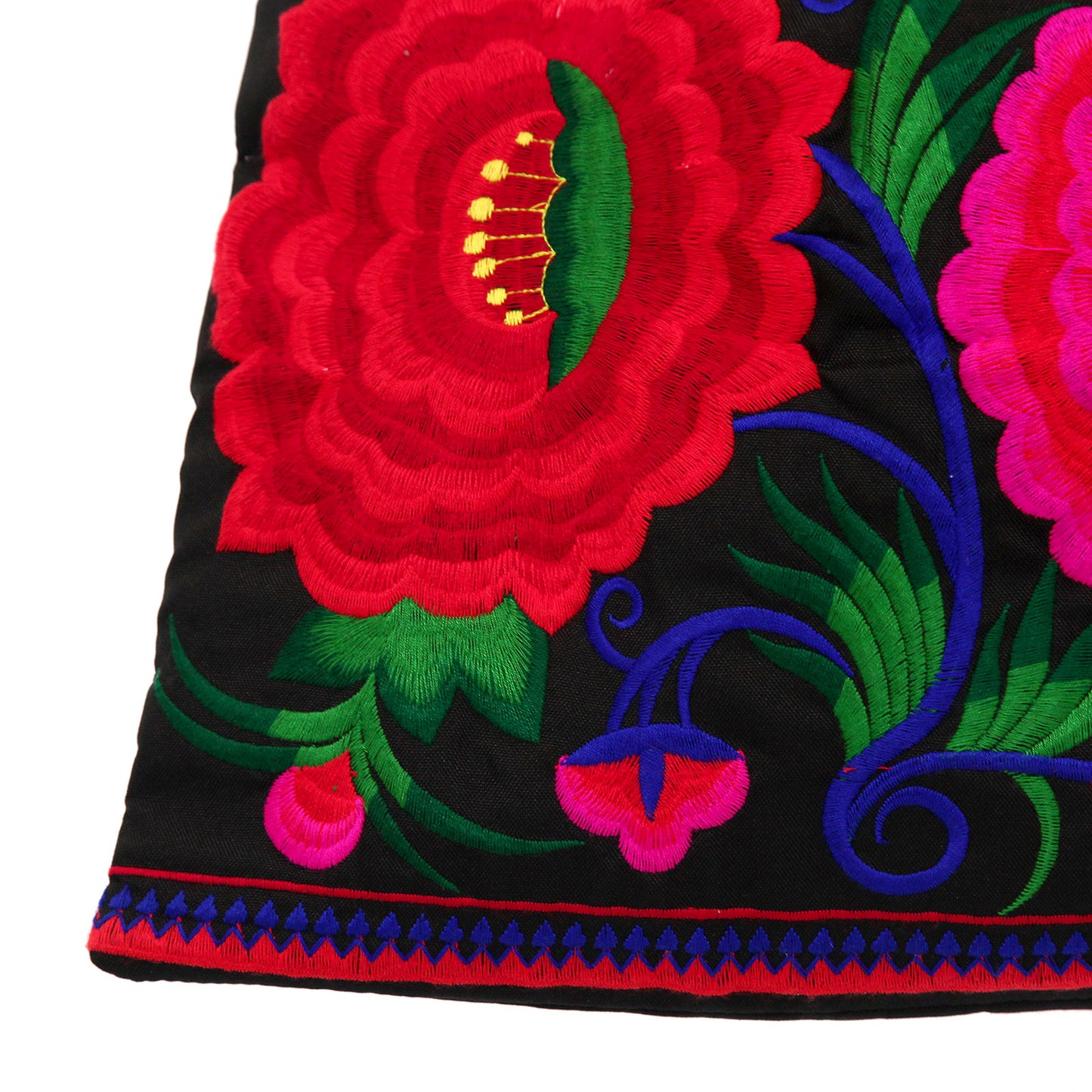 【中国・雲南省】少数民族・刺繍バッグ 紅い花